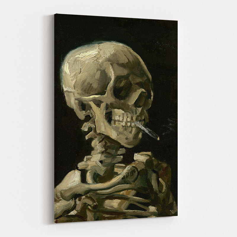 Skull of a Skeleton with a Burning Cigarette 1885-1886 by Vincent Van Gogh wall art