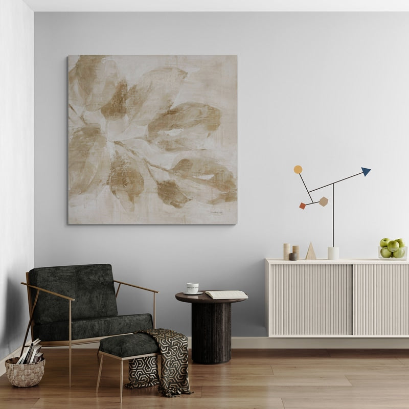 Soft Leaves I Verdant by Danhui Nai wall art in a living room