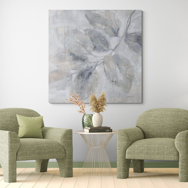 Soft Leaves II by Danhui Nai wall art in a living room