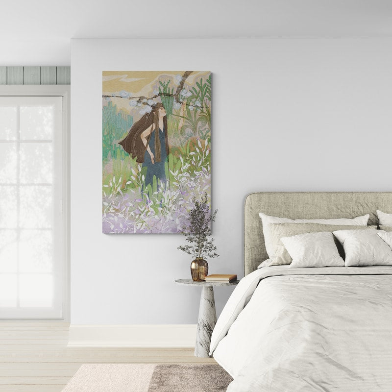 Song of Spring by Lisha Sun wall art in a bedroom