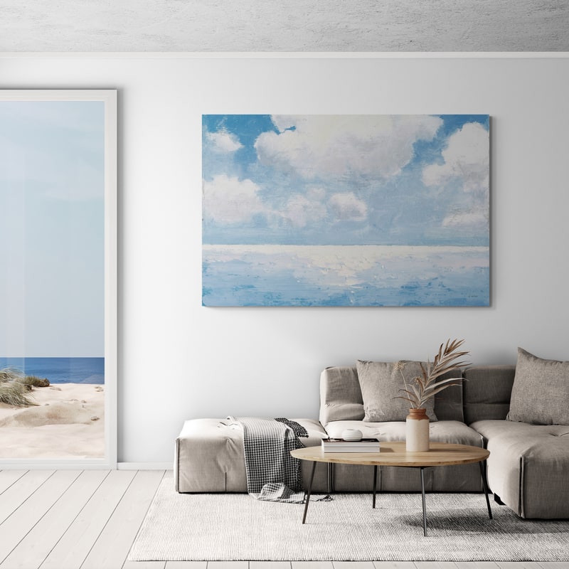 Sparkling Sea by James Wiens wall art in a living room