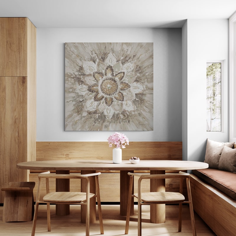 Spice Mandala Neutral by Danhui Nai wall art in a dining room