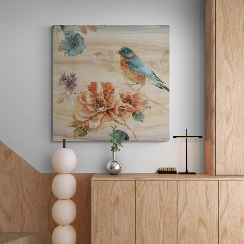 Spiced Nature III by Lisa Audit wall art in a hallway