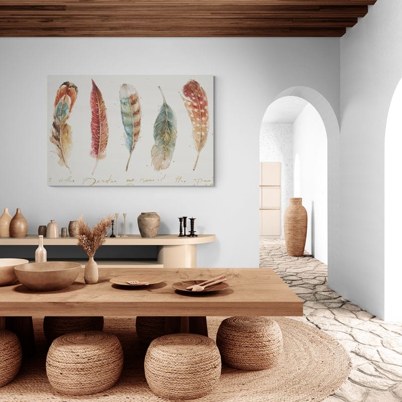 Spiced Nature XI Soft White by Lisa Audit wall art in a dining room