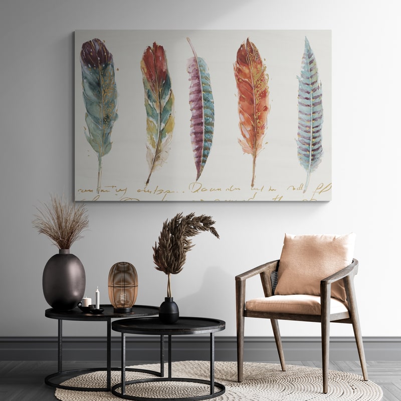 Spiced Nature XII Soft White by Lisa Audit wall art in a living room