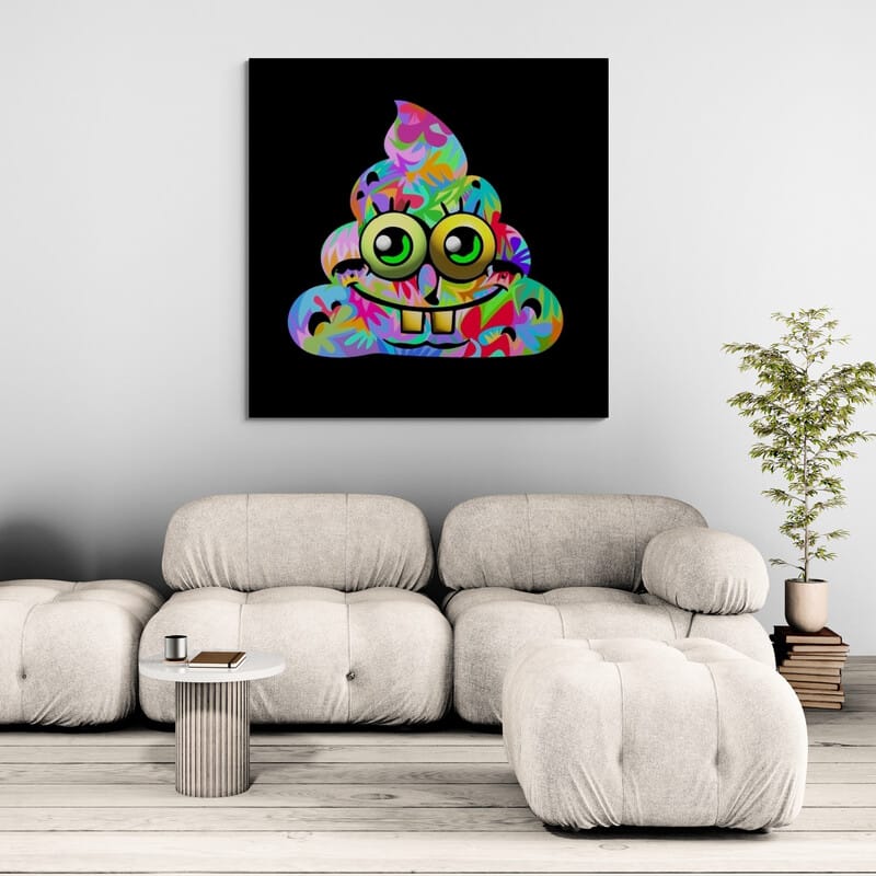 Sponge Poop by Technodrome1 wall art in a living room