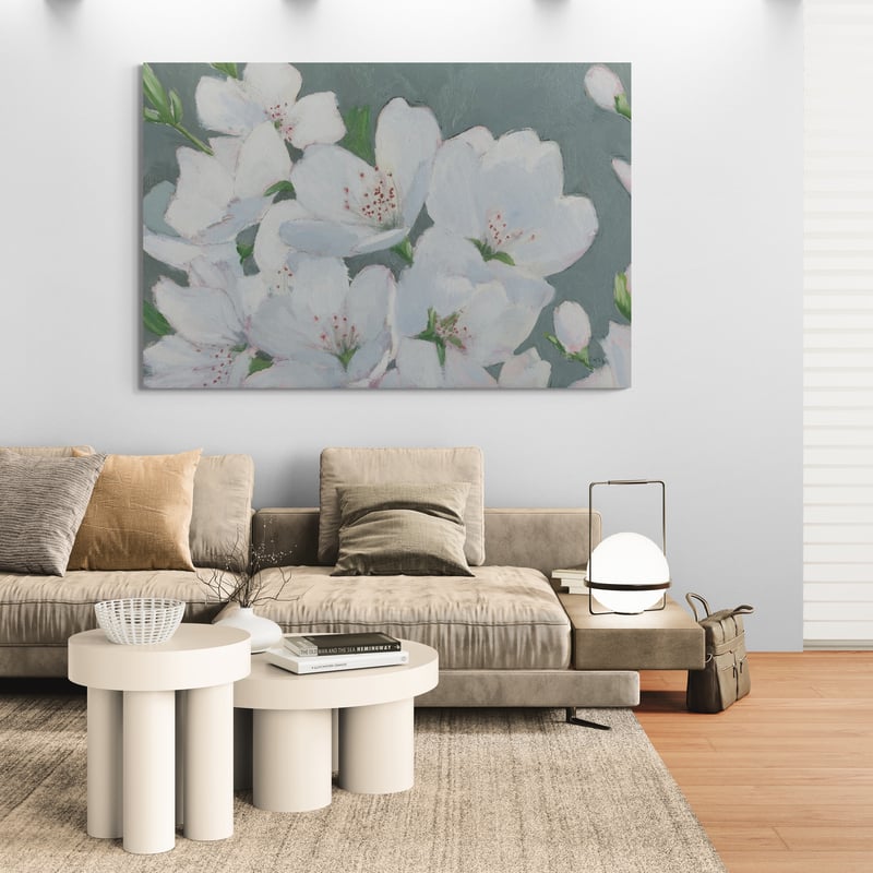 Spring Apple Blossoms by James Wiens wall art in a living room