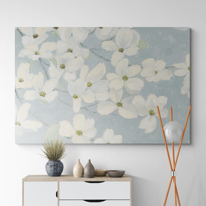 Spring Dogwoods Blue by James Wiens wall art from Glam Wall Art