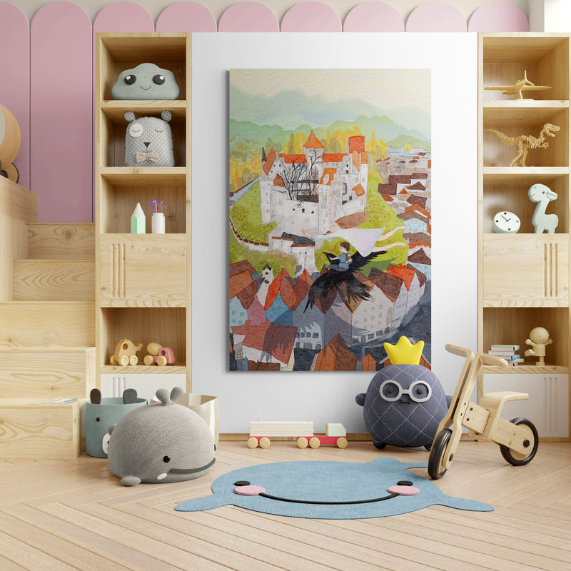 Spring Journey - Flight by Lisha Sun wall art in a kids room