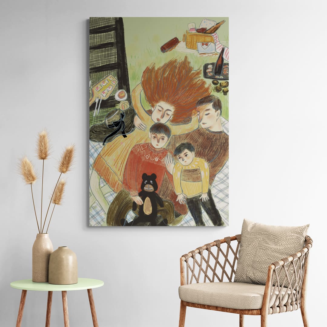 Spring Journey - Spring Breeze by Lisha Sun wall art in a living room