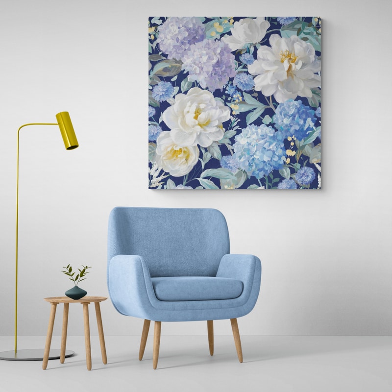 Spring Morning Blooms Pattern IB by Danhui Nai wall art in a living room