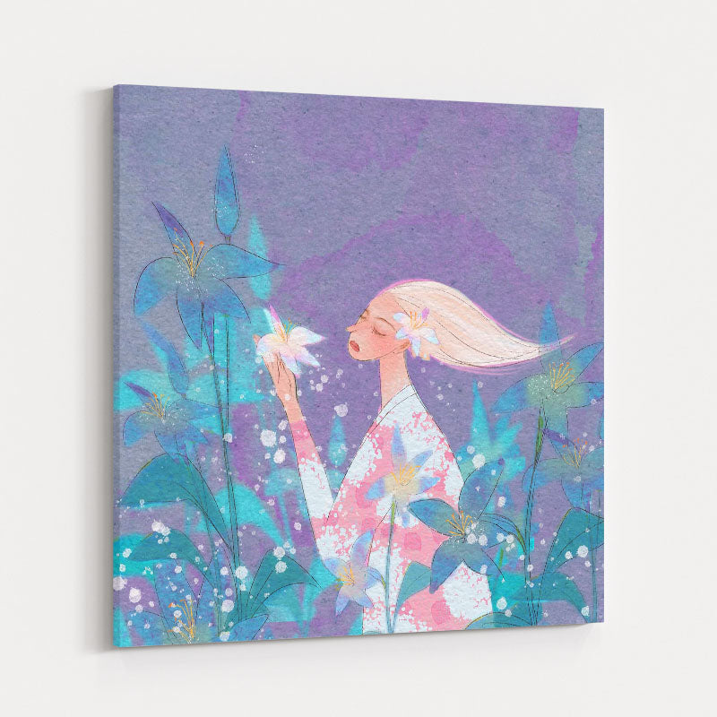 Spring Story - Blue Lily by Lisha Sun wall art