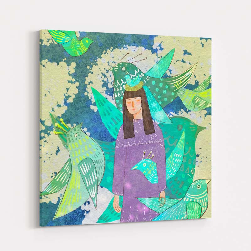 Spring Story - Bluebird by Lisha Sun wall art