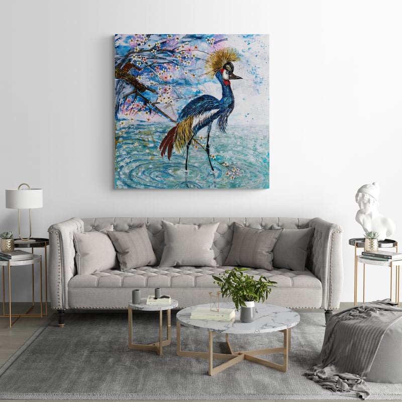 Spring Time 1 by Marina Strijakova wall art in a living room