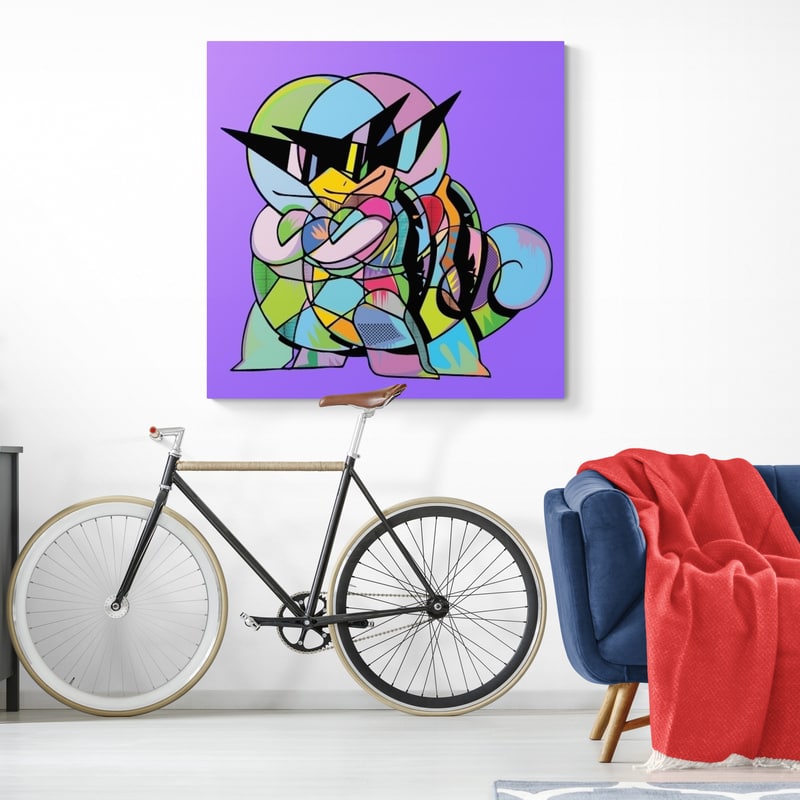 Squirtlesss by Technodrome1 wall art in a living room