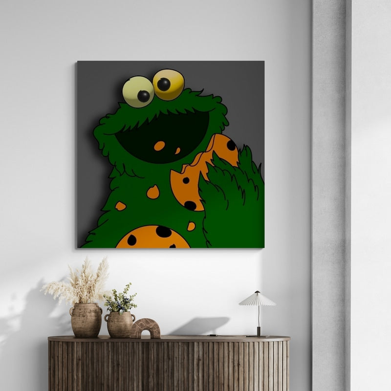 Oscar The Cookie Monster by Technodrome1 wall art from Glam Wall Art