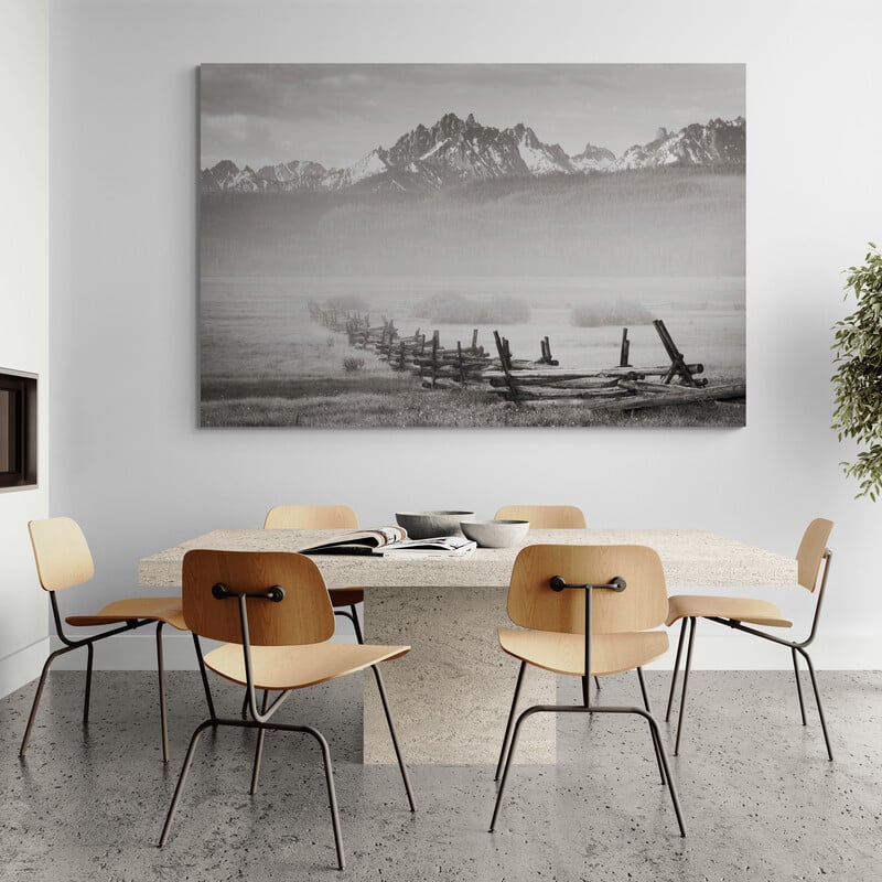 Stanley Basin Fence And Fog by Alan Majchrowicz wall art from Glam Wall Art