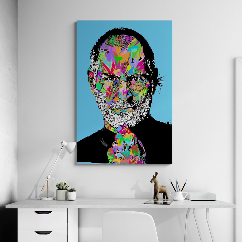 Steve Jobs by Technodrome1 wall art in a living room