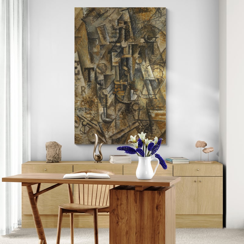 Still Life with a Bottle of Rum by Pablo Picasso wall art from Glam Wall Art