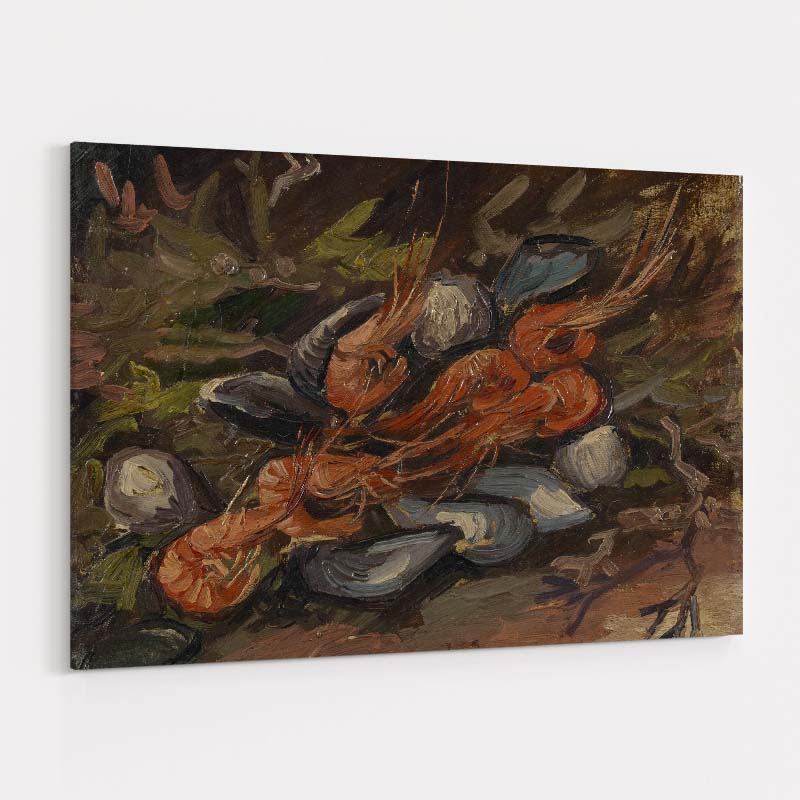 Still Life with Mussels and Shrimps 1886 by Vincent Van Gogh wall art