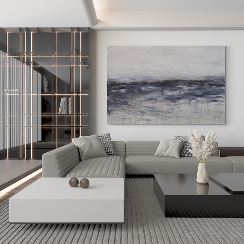 Stormy Seas by Courtney Prahl wall art in a living room