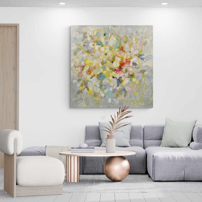 Strings Of Light I by Danhui Nai wall art in a living room