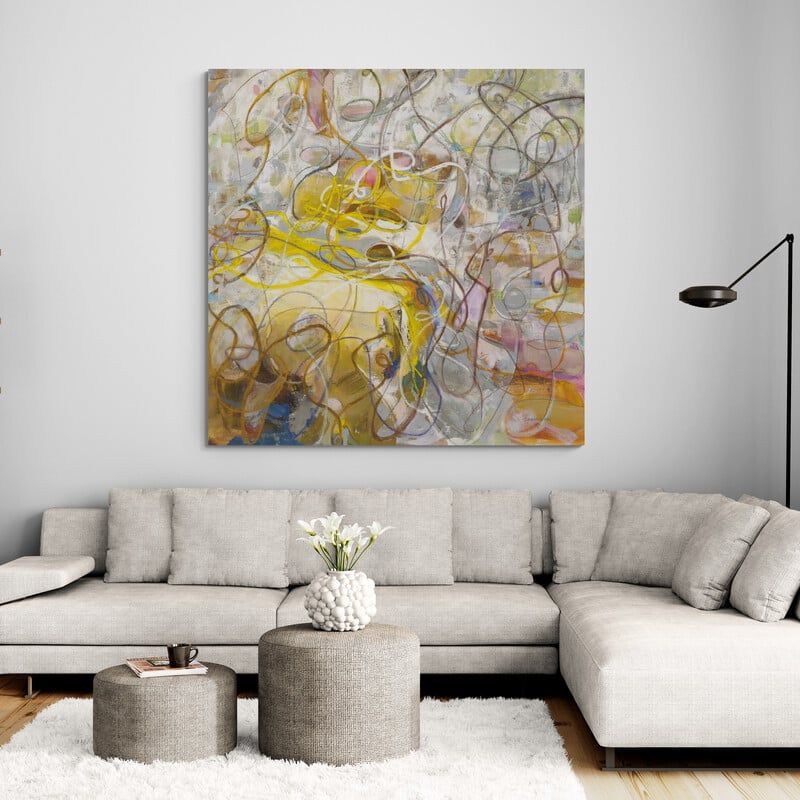 Strings Of Light II by Danhui Nai wall art in a living room