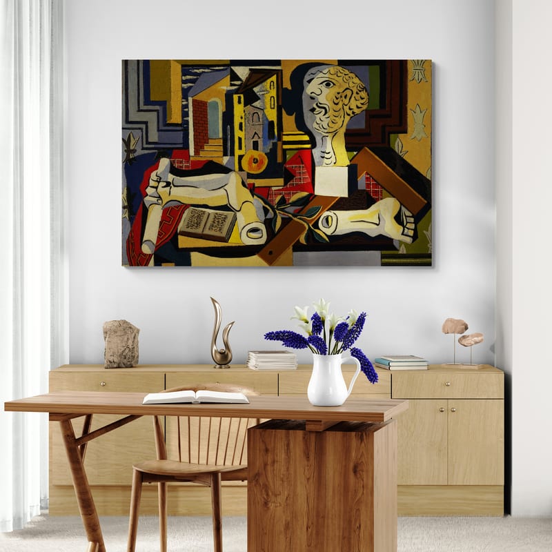 Studio With Plaster Head by Pablo Picasso wall art from Glam Wall Art