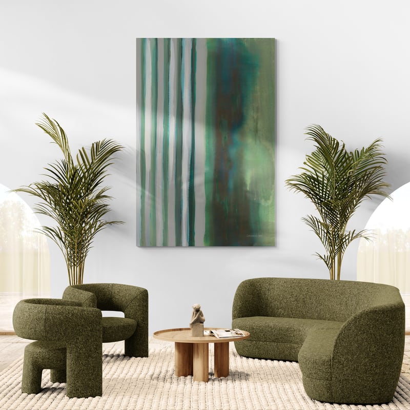 Study In Green I by Danhui Nai wall art in a living room