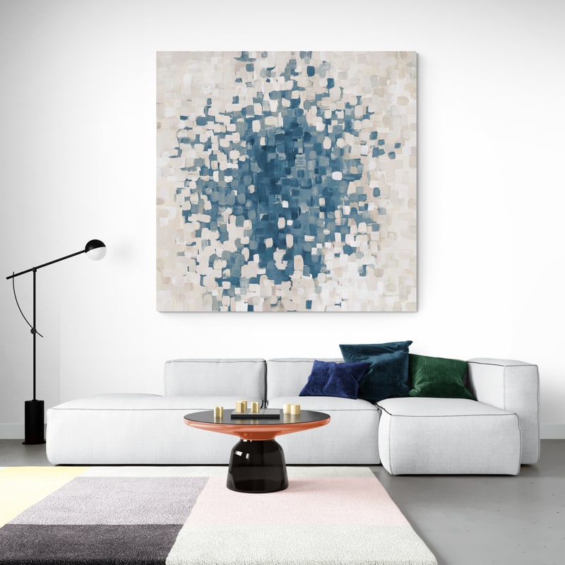 Summer Blocks Blue Sand by Danhui Nai wall art in a living room