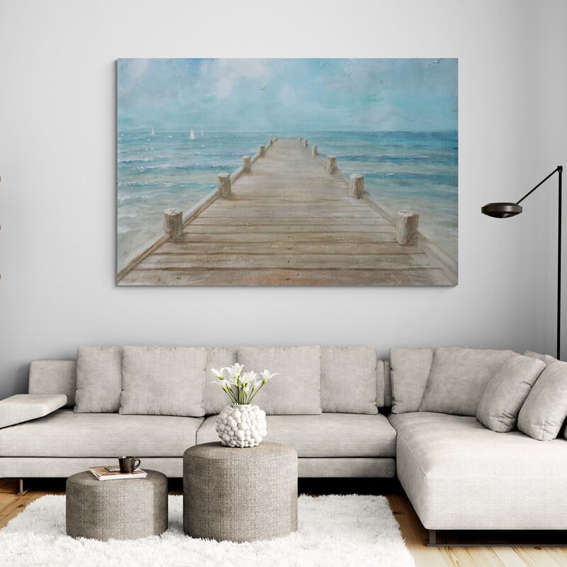 Summer Dock by Danhui Nai wall art in a living room