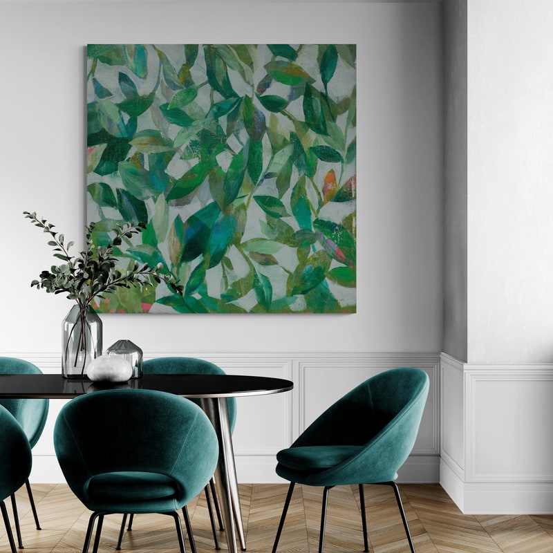Summer Garden Greenery I by Danhui Nai wall art in a dining room