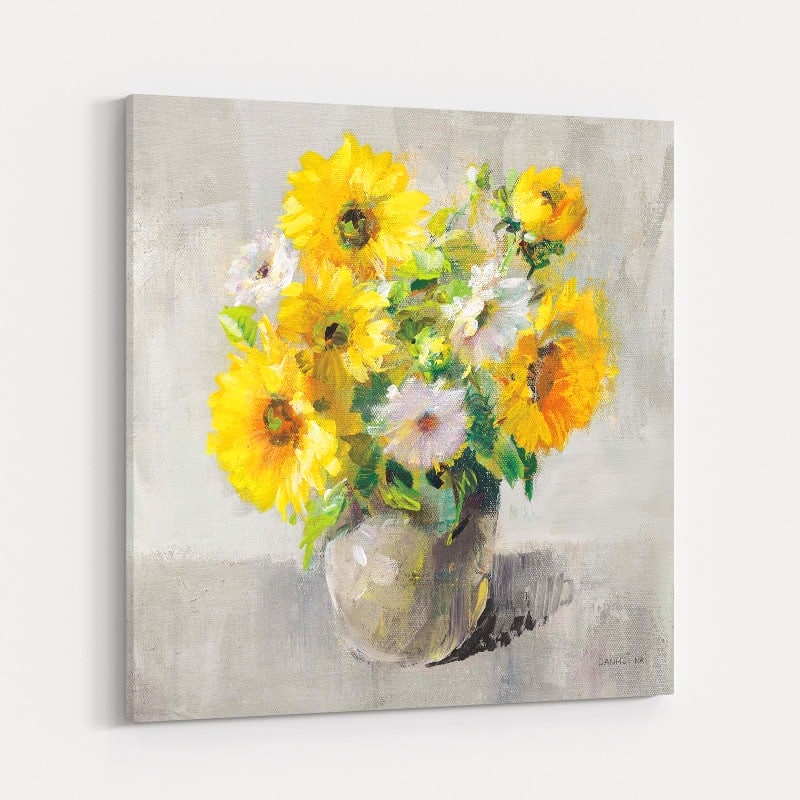 Sunflower Still Life I On Gray by Danhui Nai wall art