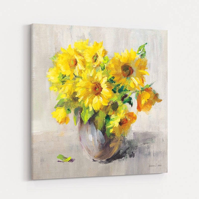 Sunflower Still Life II On Gray by Danhui Nai wall art