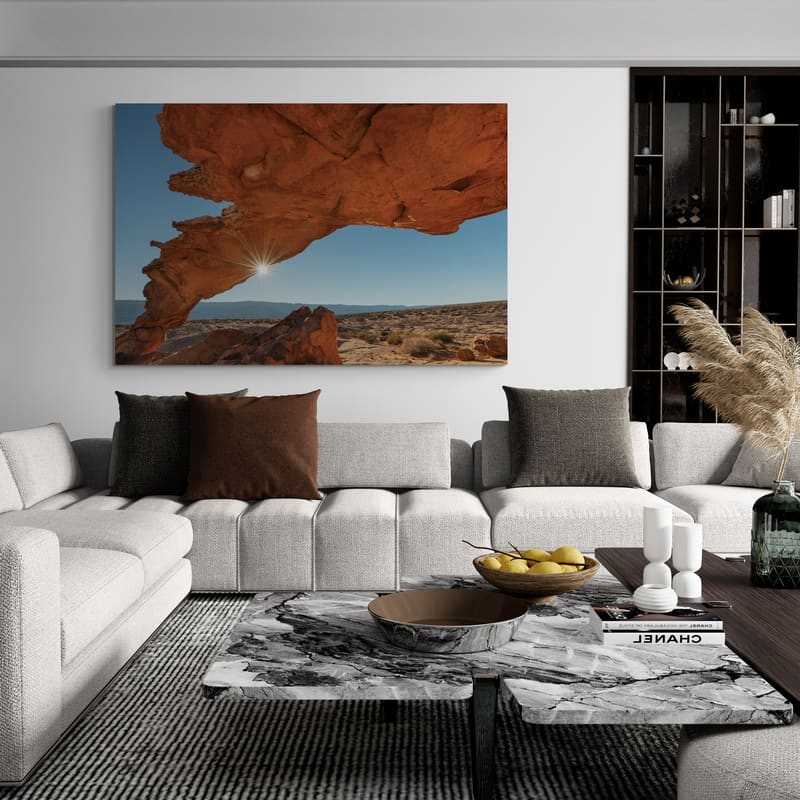Sunset Arch Grand Staircase Escalante National Monument by Alan Majchrowicz wall art in a living room