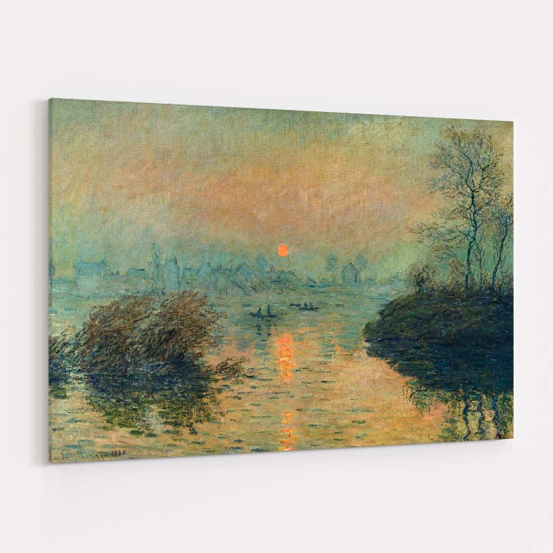 Sunset on the Seine at Lavacourt Winter Effect 1880 by Claude Monet wall art