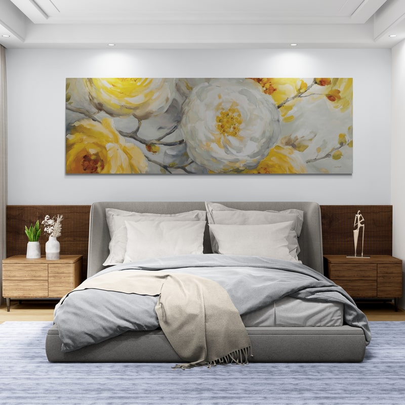 Sunshine by Lisa Audit wall art in a bedroom