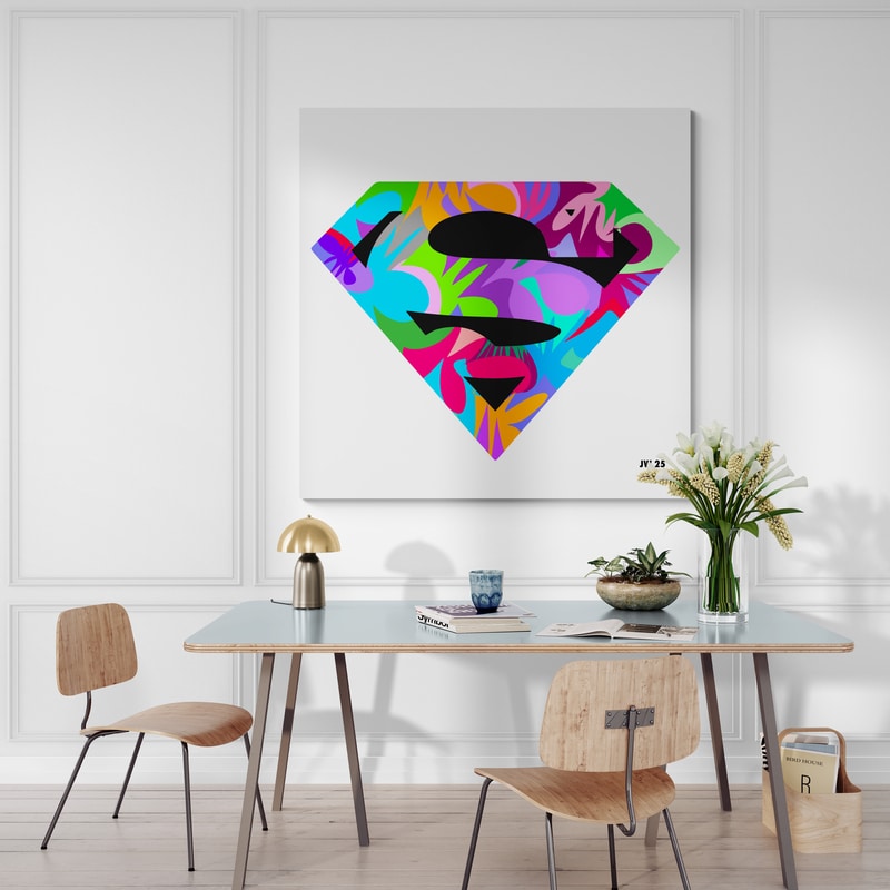 Superman Logo by Technodrome1 wall art from Glam Wall Art