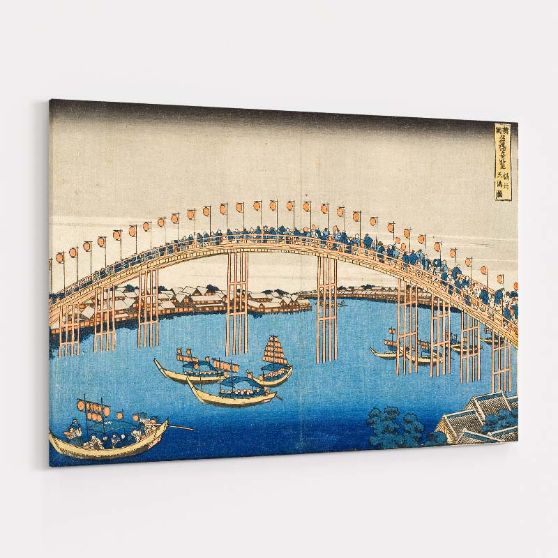 Temma Bridge Settsu Province by Katsushika Hokusai wall art