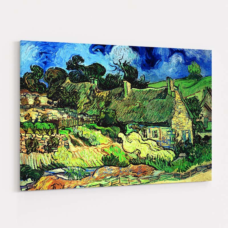 Thatched Cottages at Cordeville 1890 by Vincent Van Gogh wall art