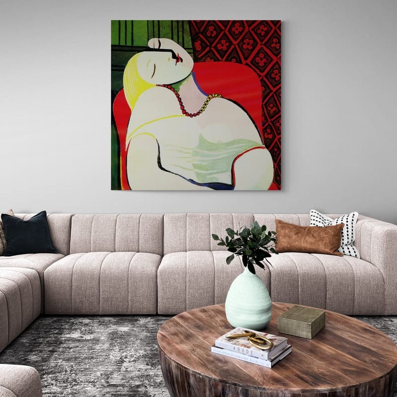 The Dream II by Pablo Picasso wall art in a living room