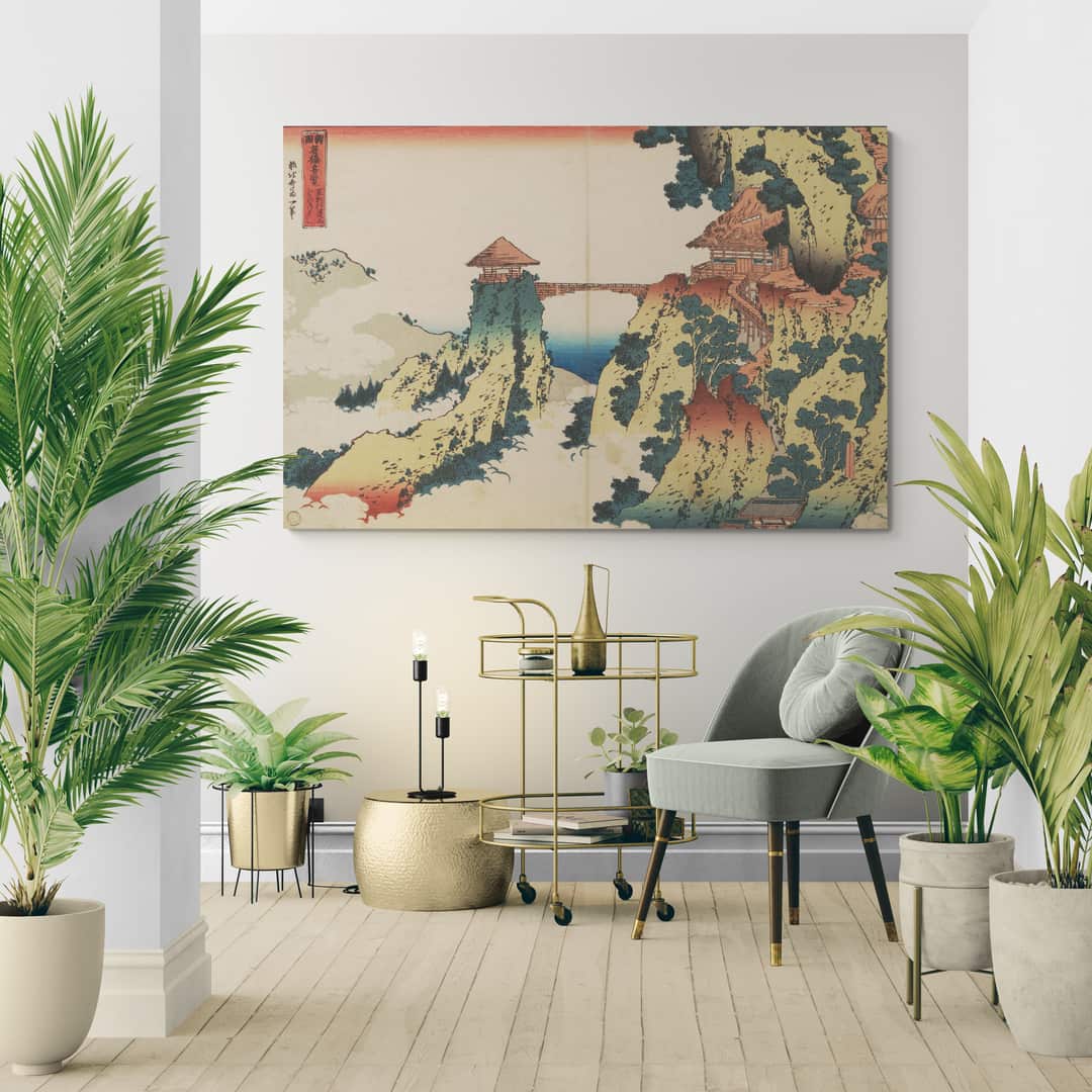 The Hanging Cloud Bridge by Katsushika Hokusai wall art from Glam Wall Art