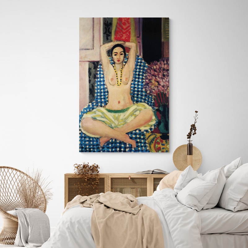 The Hindu Pose by Henri Matisse wall art in a bedroom