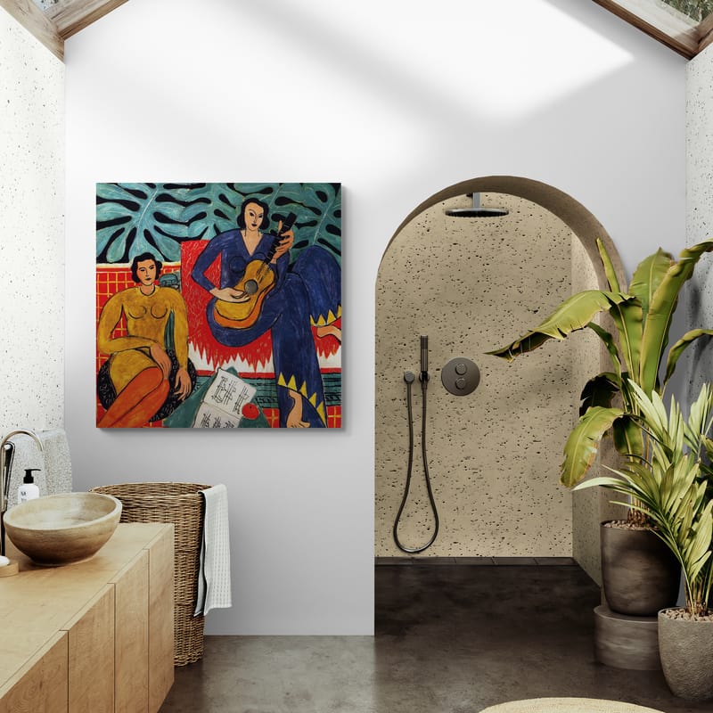 The Music (La Musique) by Henri Matisse wall art in a living room