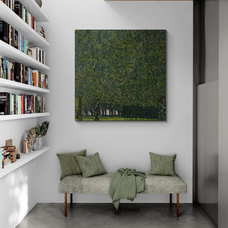 The Park by Gustav Klimt wall art in a living room