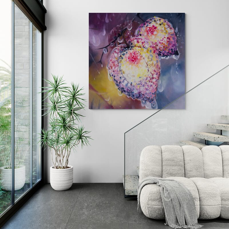 The Physalis I by Marina Strijakova wall art in a living room