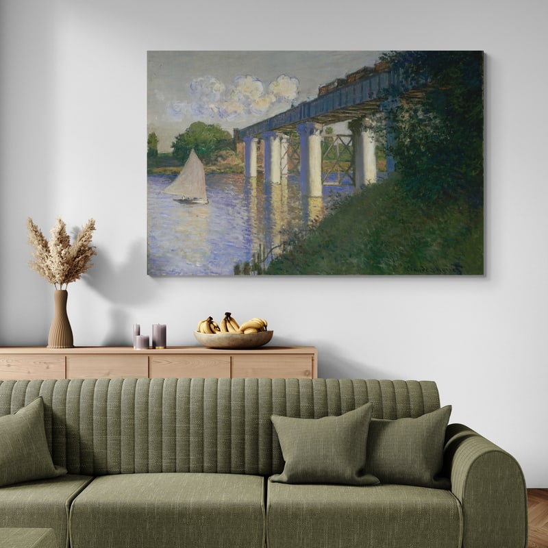 The Railway Bridge at Argenteuil 1874 by Claude Monet wall art from Glam Wall Art