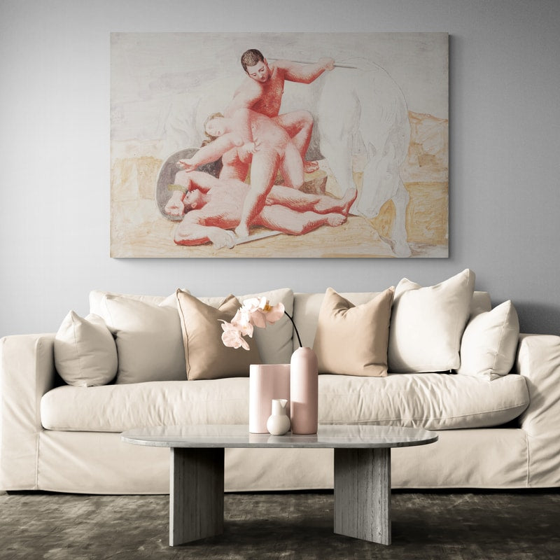 The Rape by Pablo Picasso wall art in a living room