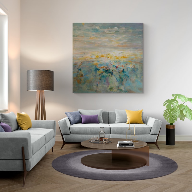 The Sea Is Calling by Danhui Nai wall art in a living room