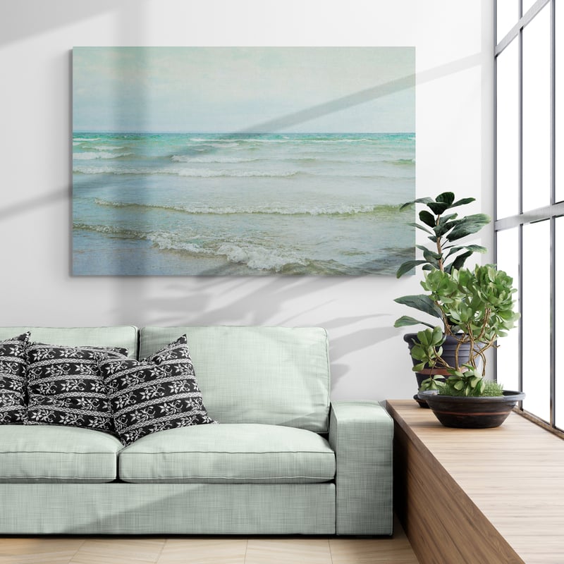 The Tide I by Elizabeth Urquhart wall art in a living room